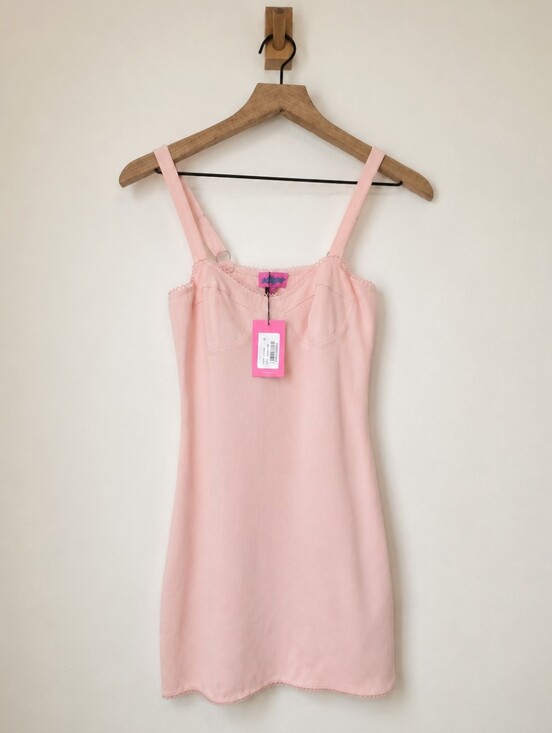 Edikted Dresses & Skirts - Edikted Y2K Ribbed Bustier Bodycon Mini Dress Light Pink Size Small NWT